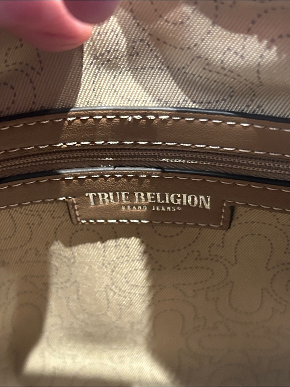 True Religion Light Blue Denim Hobo Bag W/ Brown Trim/Strap 12.75”x 3”x 8.5” NWT - Picture 5 of 12